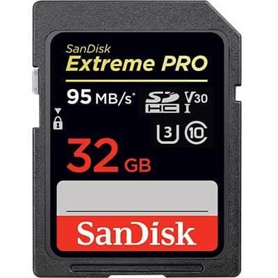 SanDisk 32GB Extreme Pro 95MBSec SDHC Card