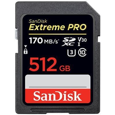 SanDisk 512GB Extreme PRO 170MB/Sec UHS-I SDXC Card