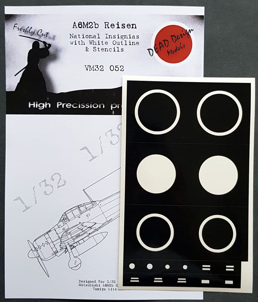 Dead Design Models 1/32 A6M2b Reisen Insignia & Stencils (w White Outline) # VM32052