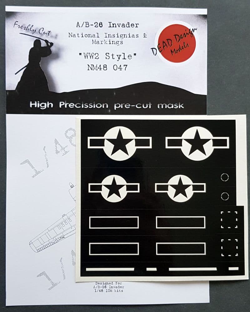 Dead Design Models 1/48 A/B-26 Invader National Insignias & Markings WWII # NM48047