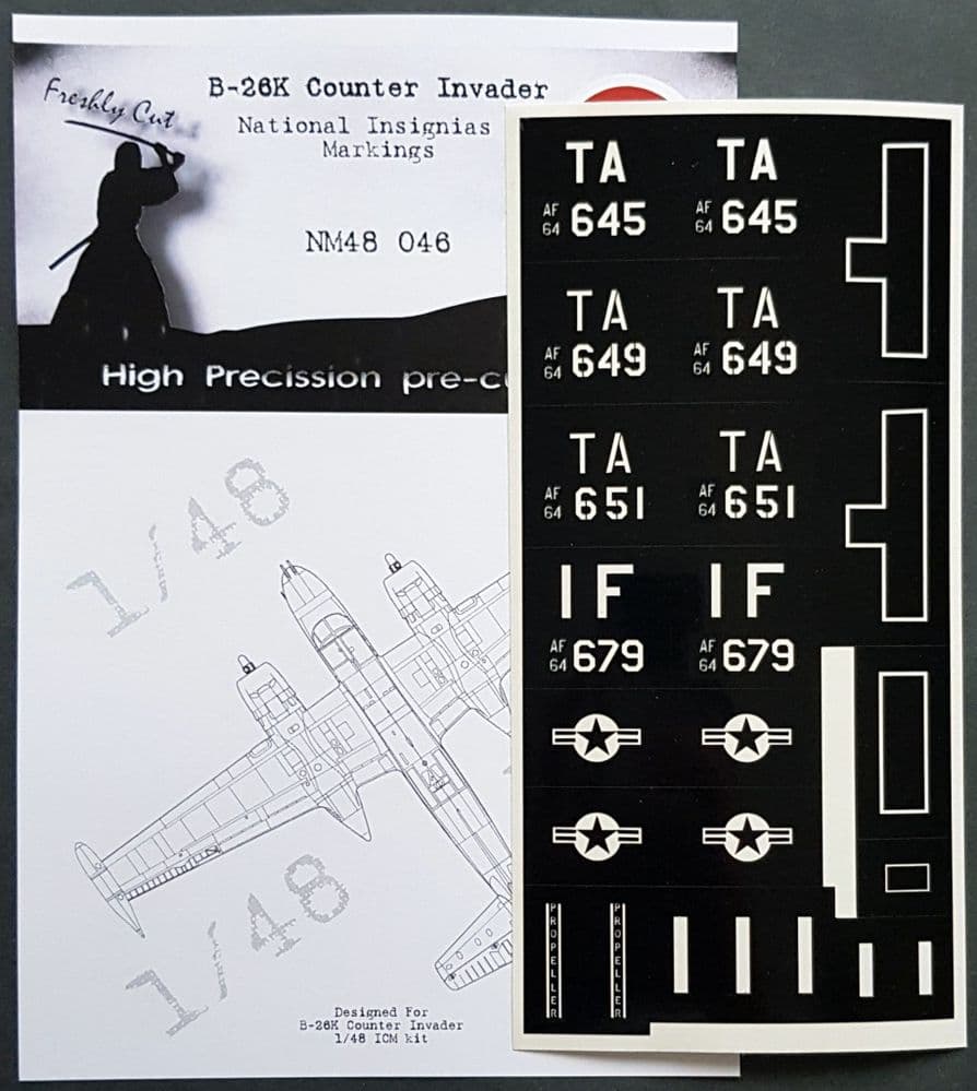 Dead Design Models 1/48 B-26K Invader National Insignia Masks & Markings # NM48046