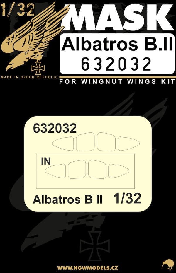 HGW 1:32 Albatros B.II for Wingnut Wings Kit Paint Mask Detail Set #632032