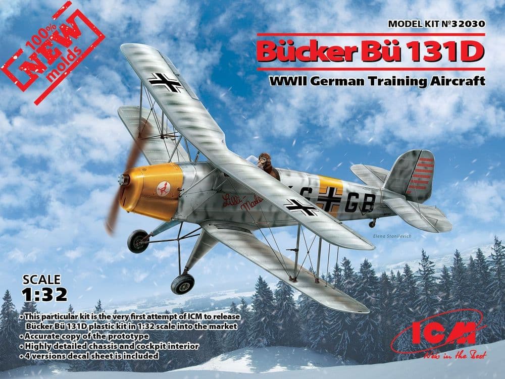 ICM 1/32 Bucker Bu-131D WWII German Training Aircraft # 32030