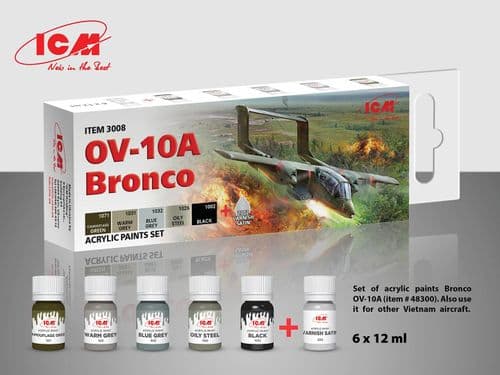 ICM - American/Rockwell OV-10 Bronco Acrylic Paint Set # 3008