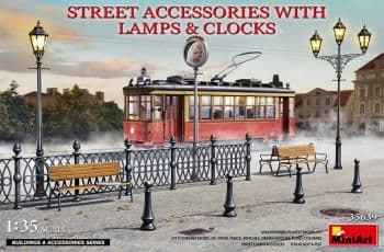Miniart 1/35 Street Accessories w/Lamps & Clocks # 35639