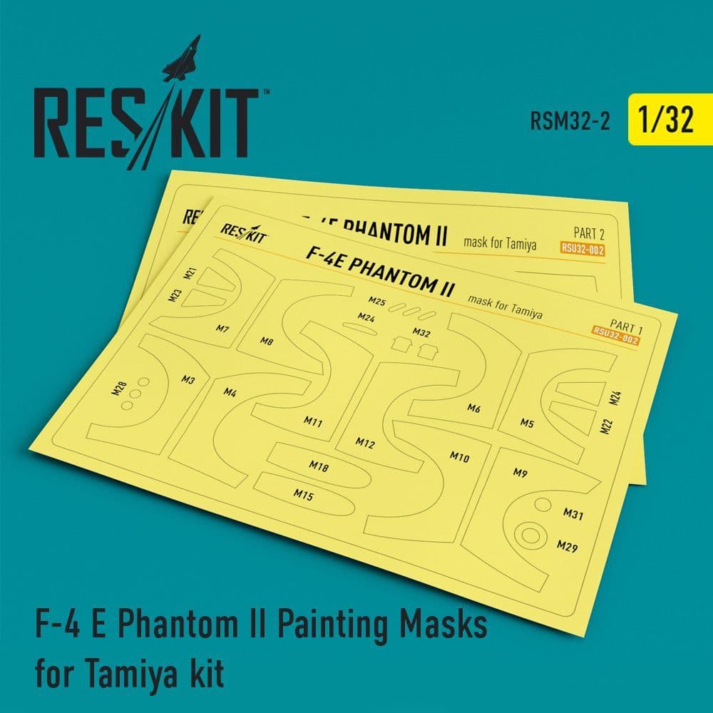 ResKit 1/32 McDonnell F-4E Phantom II Canopy & Wheels Paint Masks # M32-0002