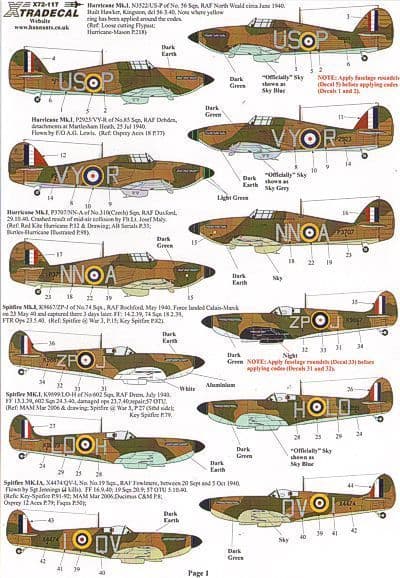 Colorado Decals 72085 1:72 RAF Type B Roundels/National Insignia 66"16-84"
