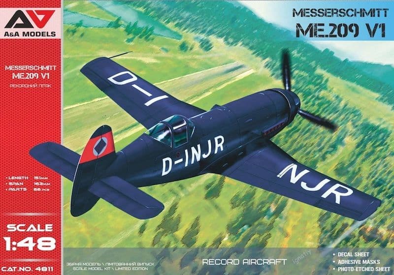 A & A Models 1/48 Messerschmitt Me-209 V-1 Record Aircraft # 4811