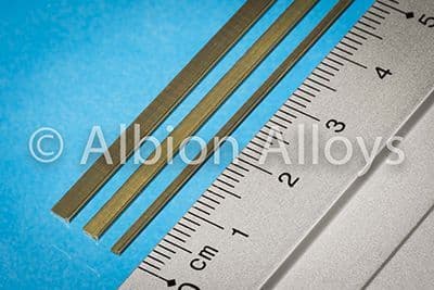 3p. Brass Strip 25 x 0.6 mm ALBION ALLOYS BS6M Laiton