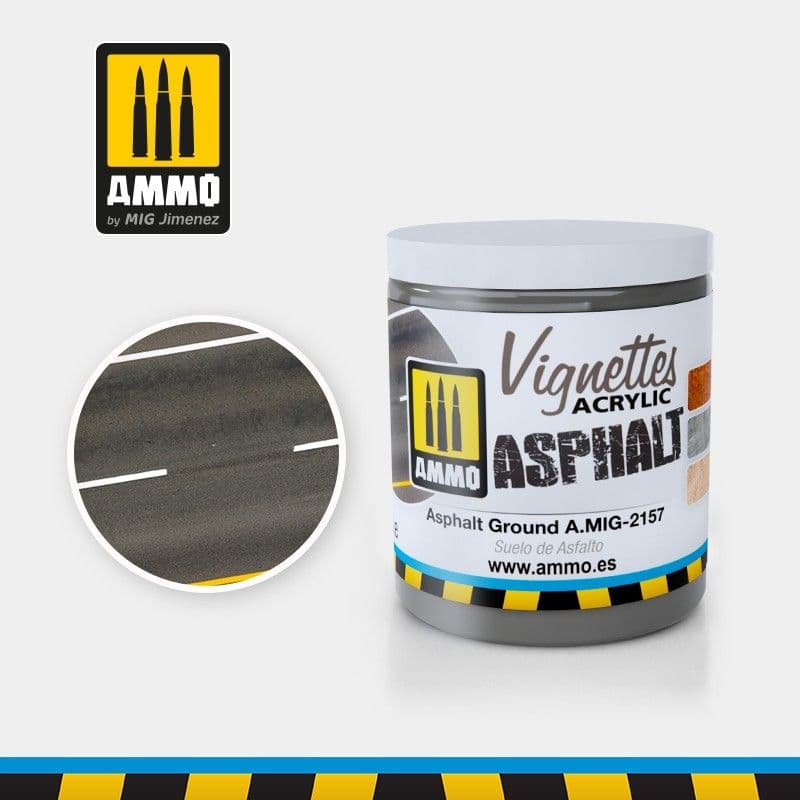 Ammo by Mig 100ml Asphalt Ground Vignettes Acrylic Asphalt # MIG-2157
