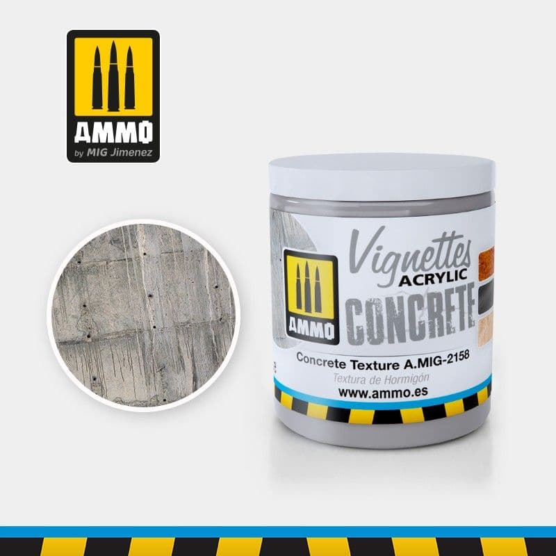 Ammo by Mig 100ml Concrete Texture Vignettes Acrylic Concrete # MIG-2158