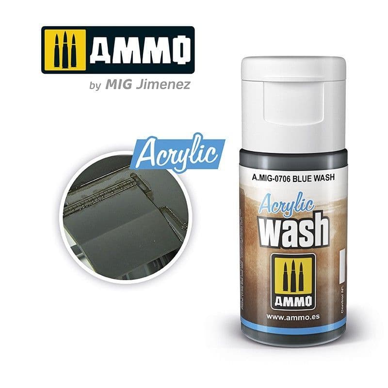 Ammo by Mig 15ml Blue Wash Acrylic Wash # MIG-706
