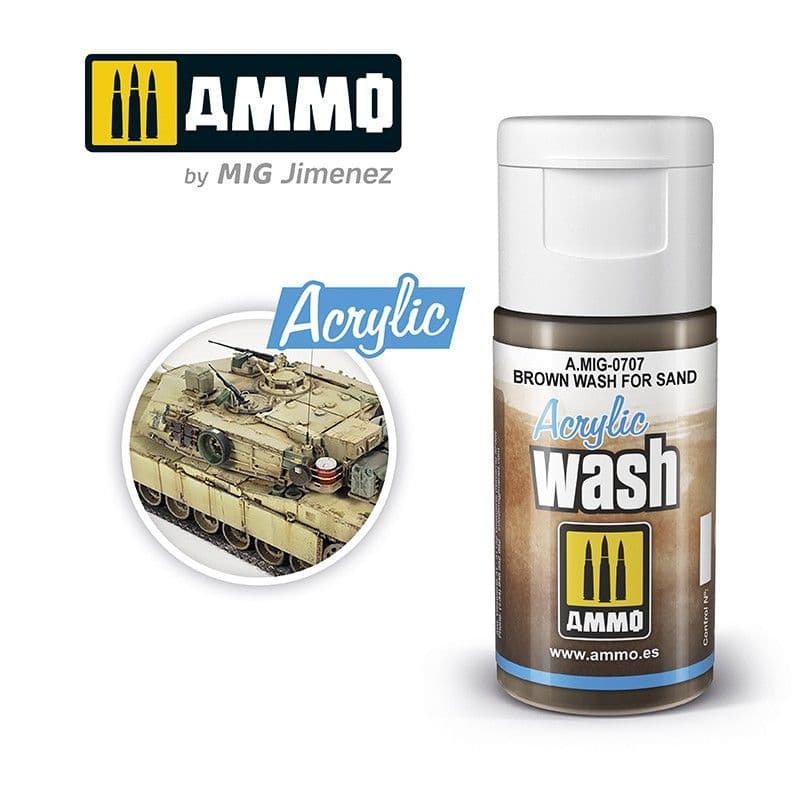 Ammo by Mig 15ml Brown Wash for Sand Acrylic Wash # MIG-707