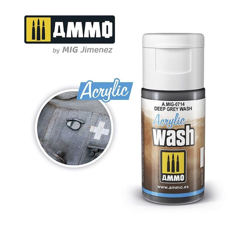 Ammo by Mig 15ml Deep Grey Wash Acrylic Wash # MIG-714