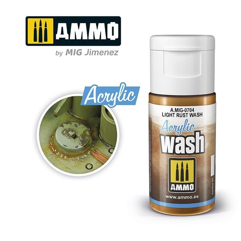 Ammo by Mig 15ml Light Rust Wash Acrylic Wash # MIG-704