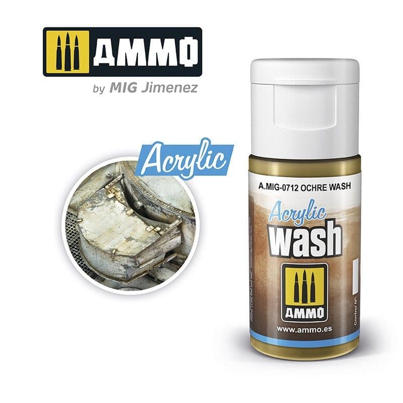 Ammo by Mig 15ml Ochre Wash Acrylic Wash # MIG-712