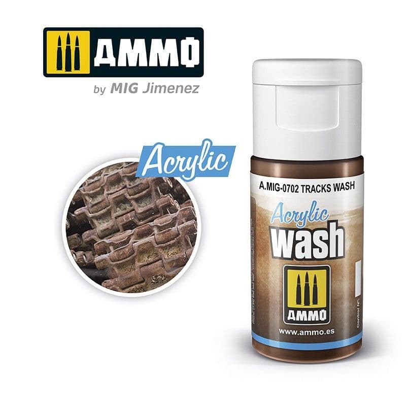 Ammo by Mig 15ml Tracks Wash Acrylic Wash # MIG-702