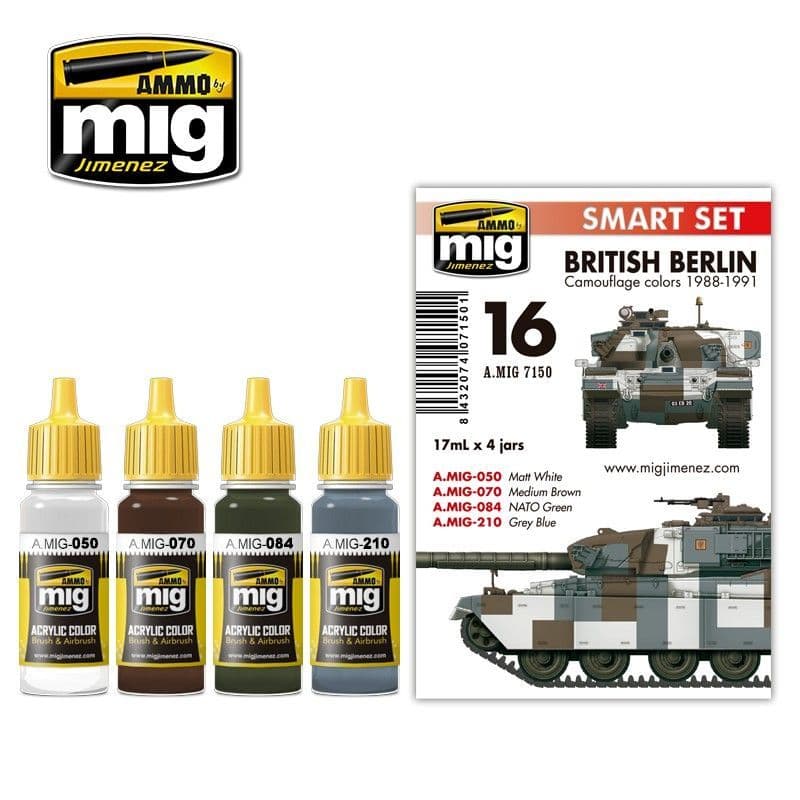 Ammo by Mig - British Berlin Camouflage Colours 1988-1991 Smart Acrylic Paint Set # MIG-7150