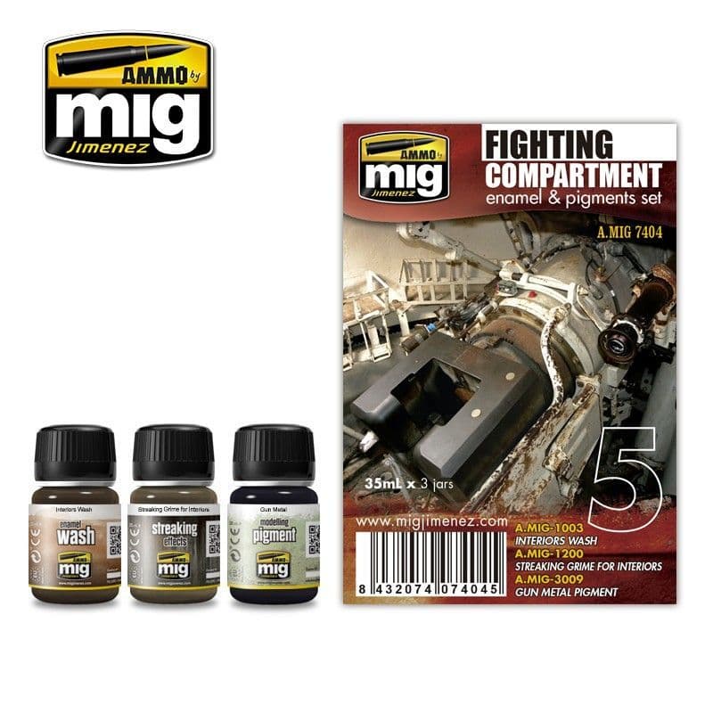 Ammo by Mig - Fighting Compartment Enamel & Pigments Set # MIG-7404