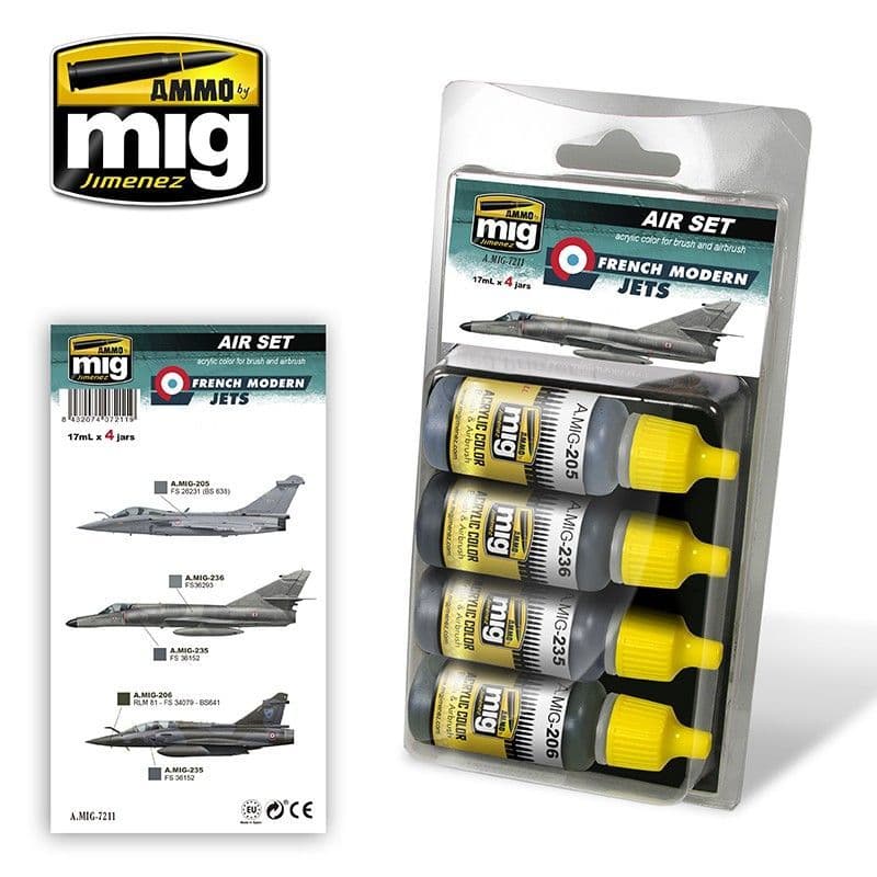 Ammo by Mig - French Modern Jets Air Acrylic Paint Set # MIG-7211