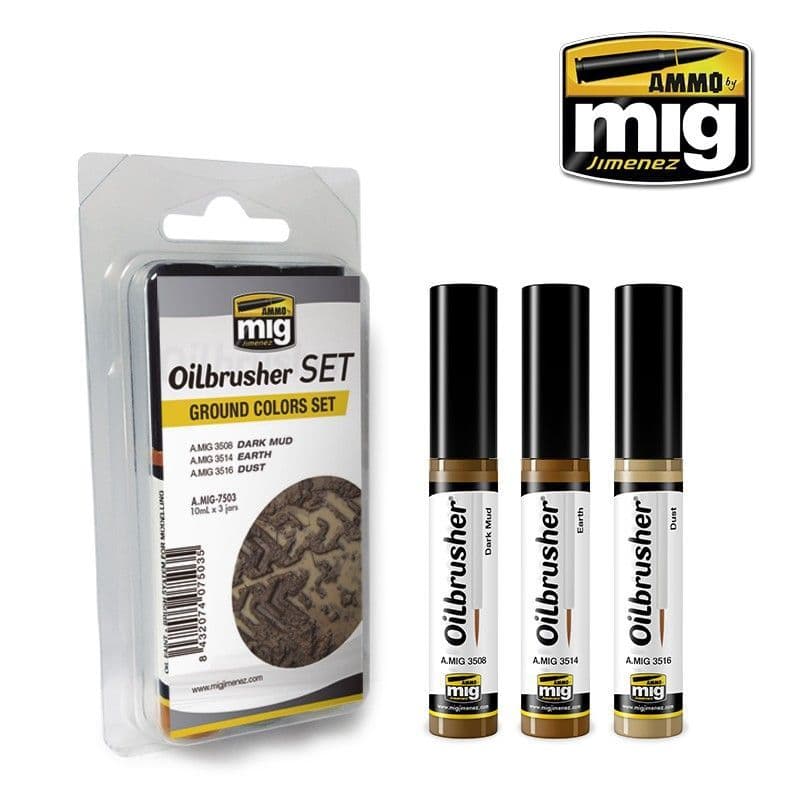 Ammo by Mig - Ground Colours Oilbrusher Set # MIG-7503