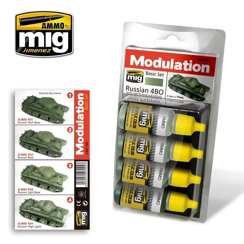 Ammo by Mig - Russian 4BO Modulation Basic Acrylic Paint Set # MIG-7004