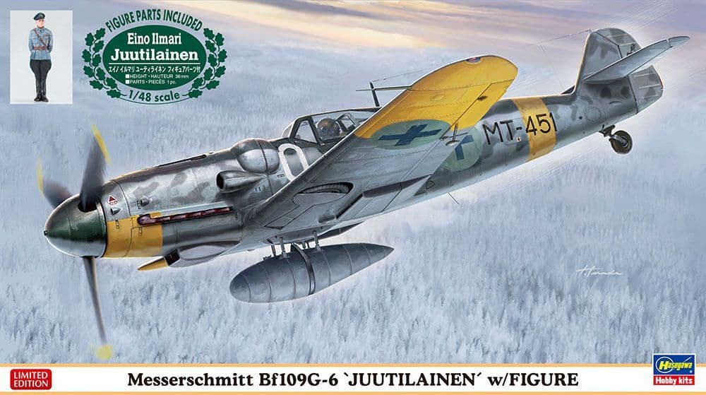 Hasegawa 1/48 Messerschmitt BF-109G-6 "JUUTILAINEN" with Figure # 07494