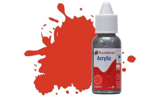 Humbrol 14ml Satin Signal Red Dropper Bottle Acrylic Paint # 174