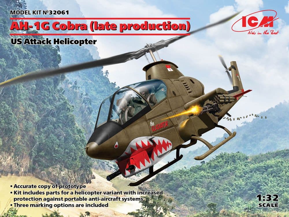 ICM 1/32 Bell AH-1G Cobra (Late Production) US Attack Helicopter # 32061