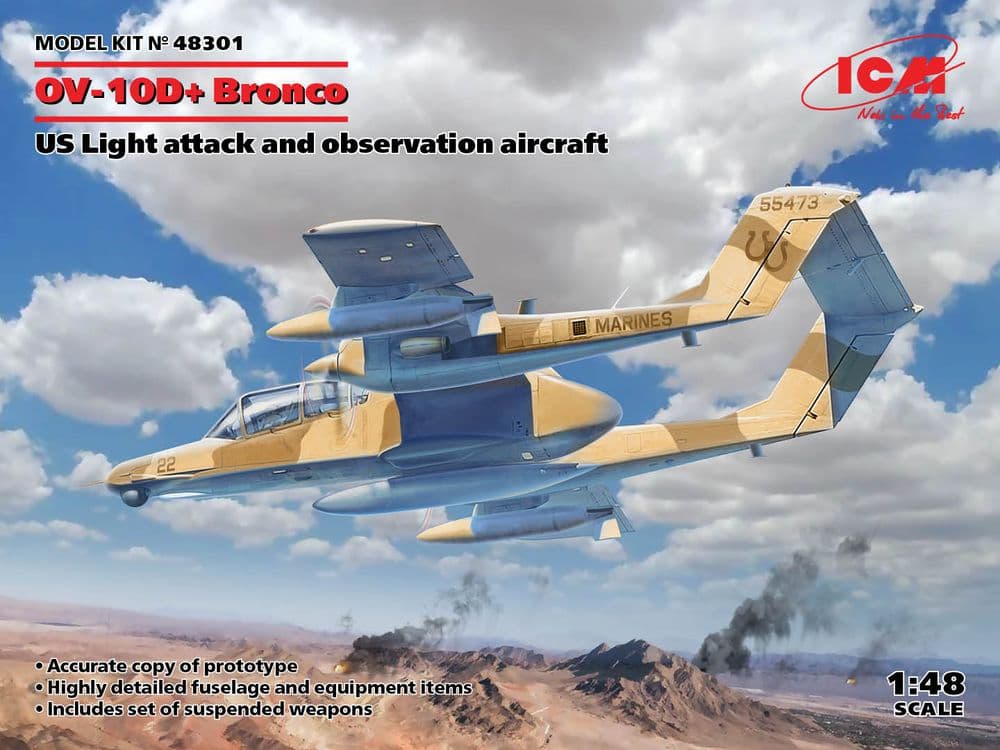 ICM 1/48 North-American/Rockwell OV-10D+ Bronco US Light Attack and Observation Aircraft # 48301