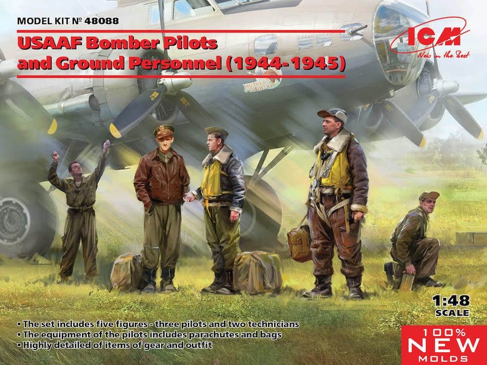 ICM 1/48 USAAF Bomber Pilots and Ground Personnel (1944-1945) # 48088