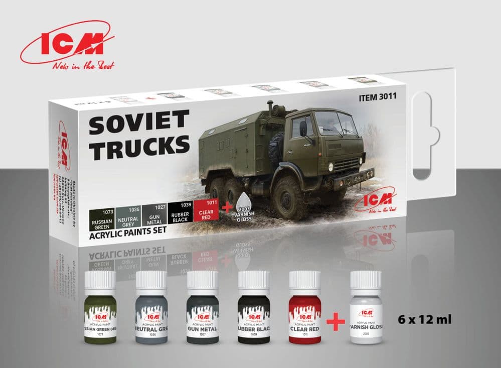 ICM - Soviet Trucks Acrylic Paint Set # 3011