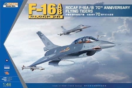 Kinetic 1/48 General-Dynamics F-16A/B Block 20 ROCAF 70th Anniversary Flying Tigers # 48055