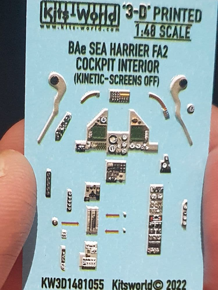 Kits-World 1/48 Full Colour 3D BAe Sea Harrier FA.2 'Screens Off' Instrument Panel Decal Set # 3D148