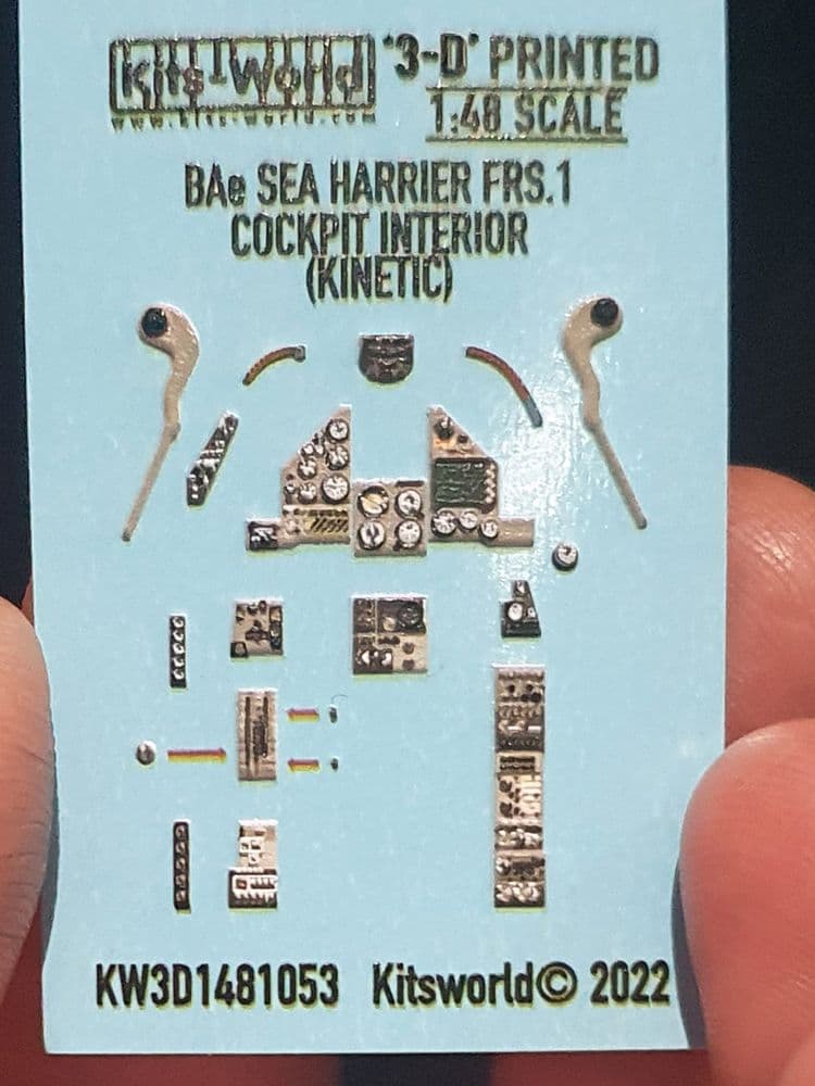 Kits-World 1/48 Full Colour 3D BAe Sea Harrier FRS.1 'Screens Off' Instrument Panel Decal Set # 3D14