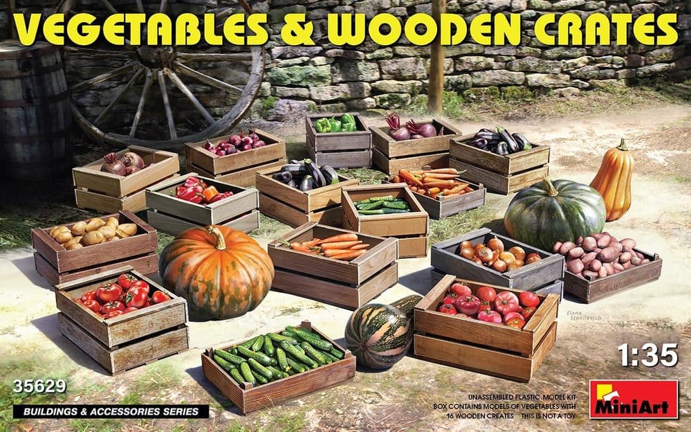 Miniart 1/35 Vegtables & Wooden Crates # 35629