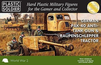 Plastic Soldier 15mm German PAK 40 Anti-Tank Gun & Raupenschlepp
