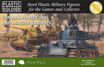 Plastic Soldier 15mm German Panzer 38(t) & Marder Variants # WW2V15025