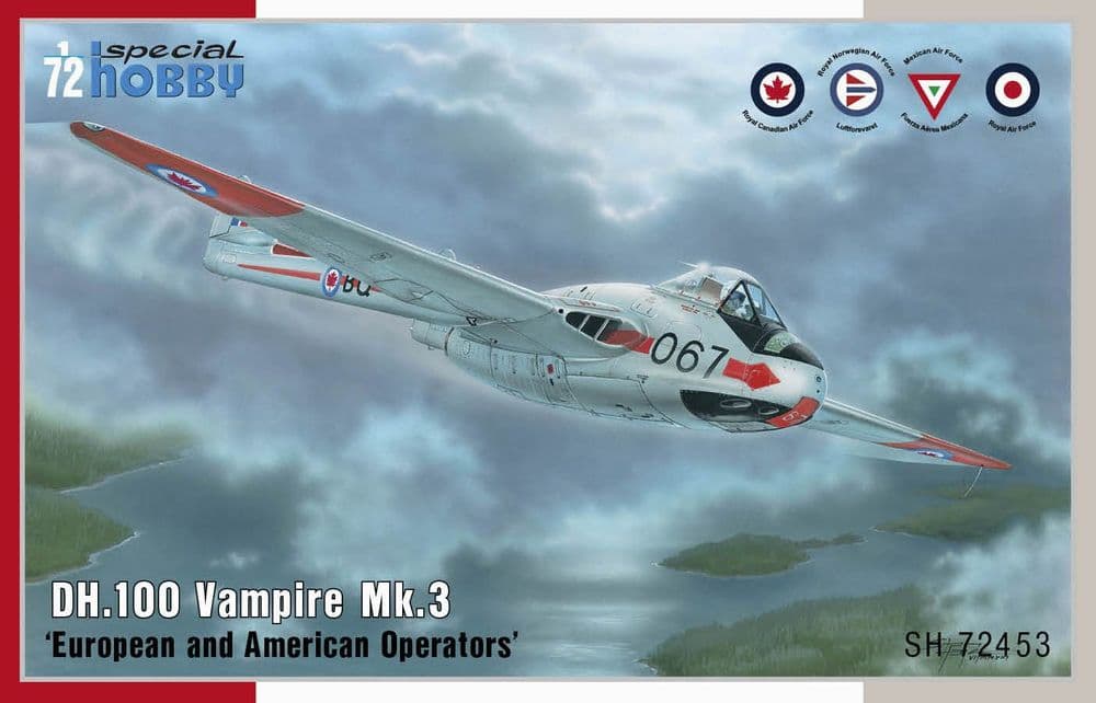 Special Hobby 1/72 de Havilland DH.100 Vampire Mk.3 'European and American Users' # 72453