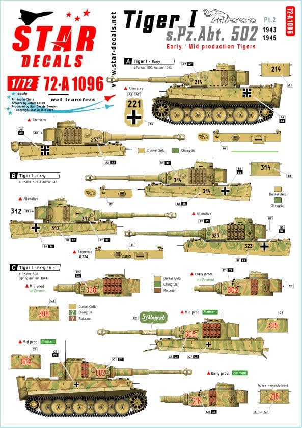 OP Tanks Star Decals 1/72 Royal Artillery in NW Europe 1944-45 Part 2