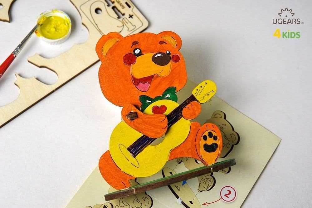UGears 3D Colouring Model - Bear Cub # 10002